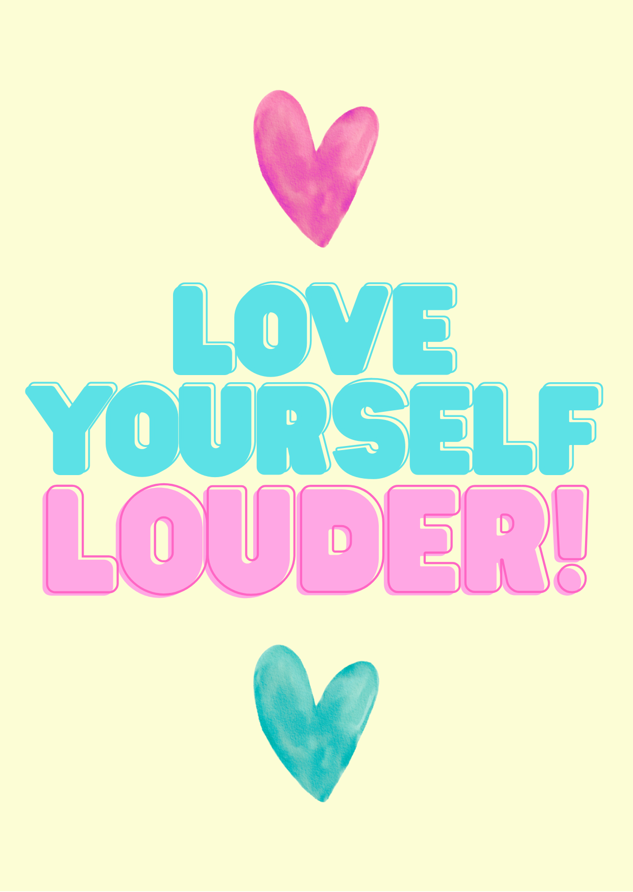 Selbstliebe- Postkarte- „Love Yourself Louder“