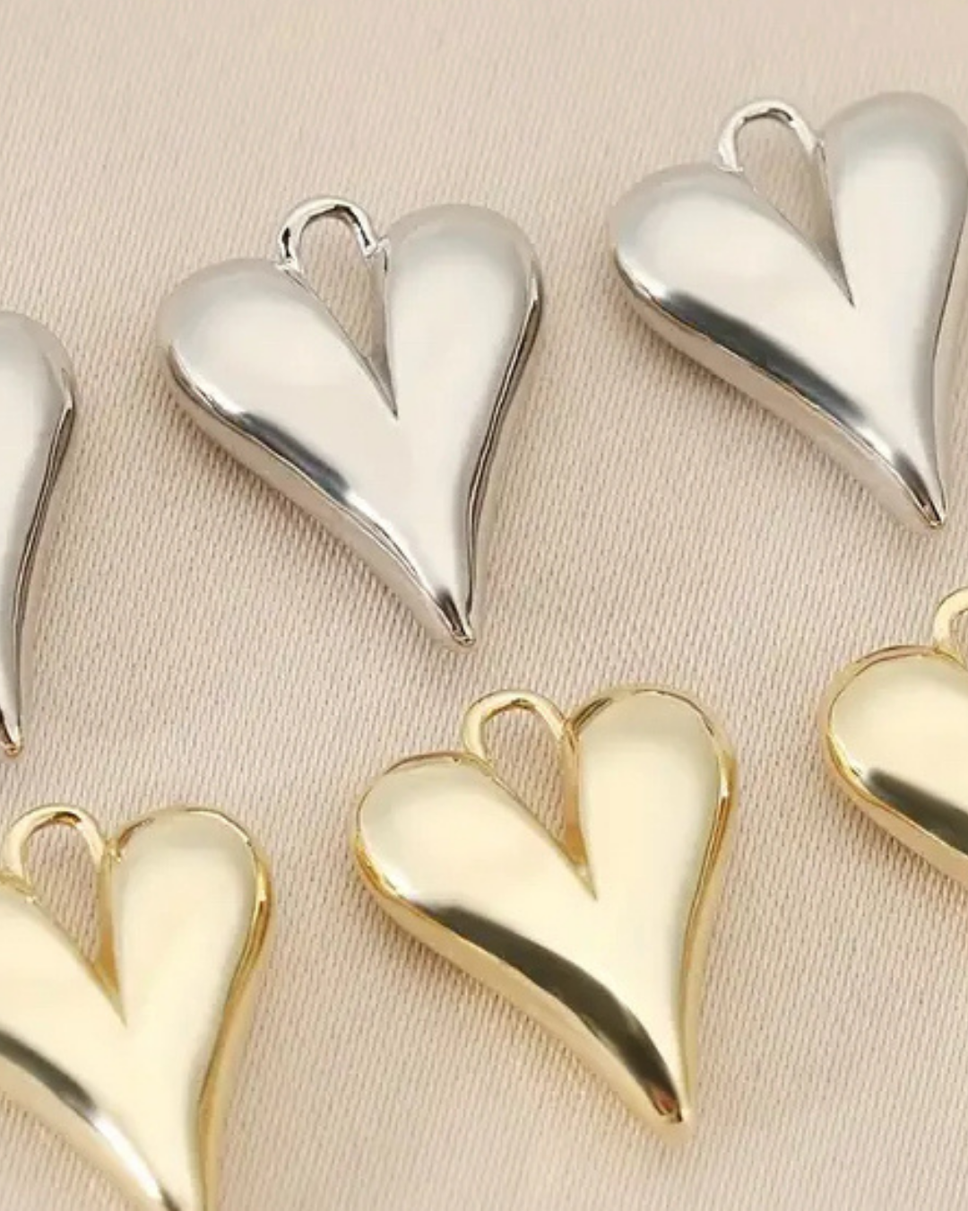 Herz Ornament- Charm Silber + Gold