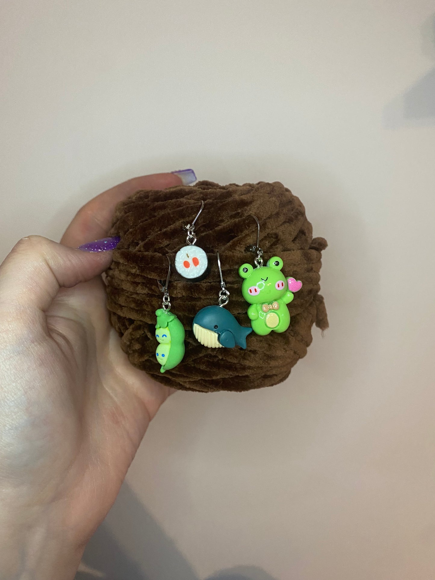 Wal, Erbsen, Sushi und Frosch- Maschenmarkierer einzeln