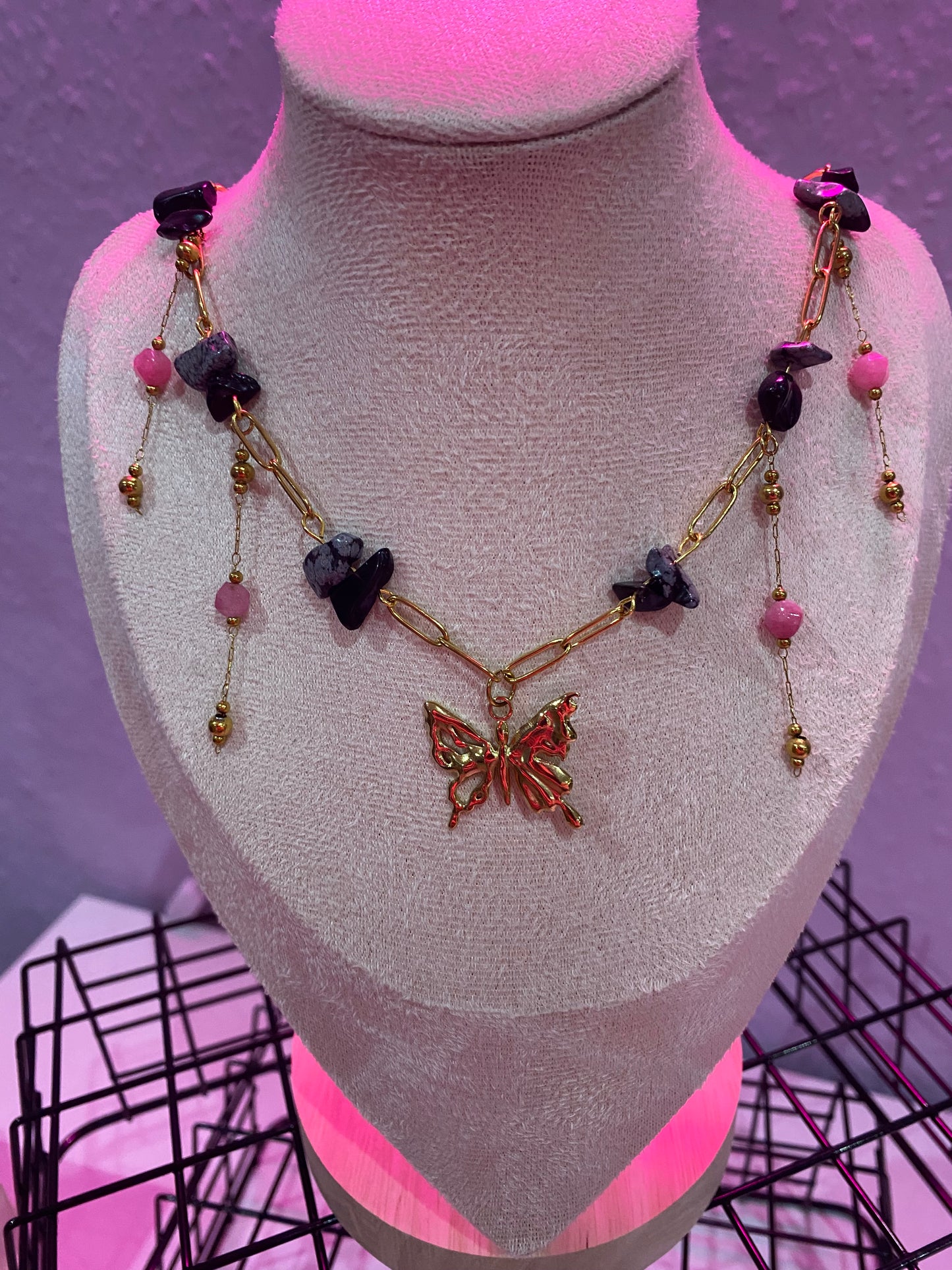 UNIKATKETTE- „Velvet Monarch Eclipse 🦋🌘🖤“