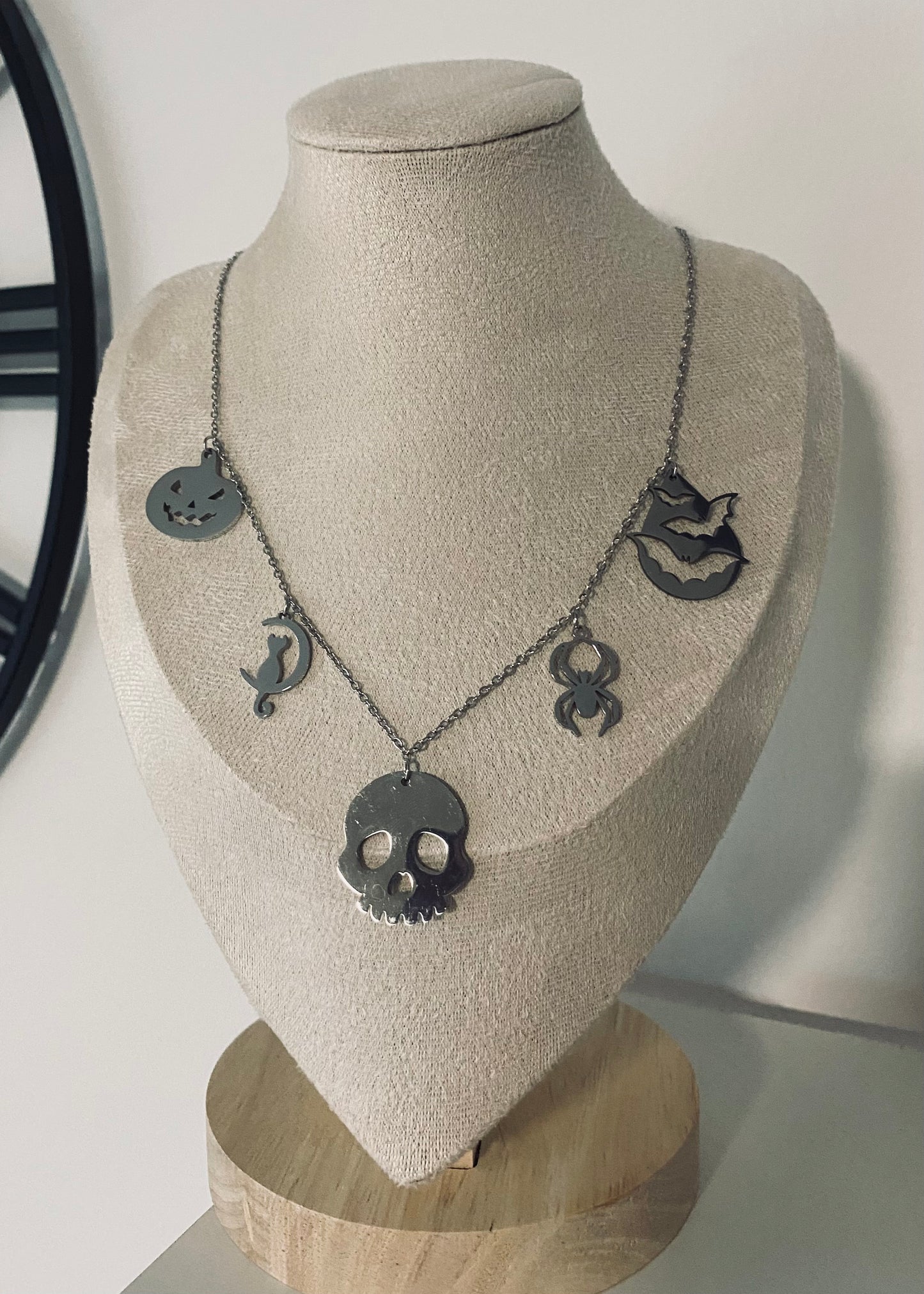 EDELSTAHL- Kette „Nachtschatten Charme“ Silber + Gold