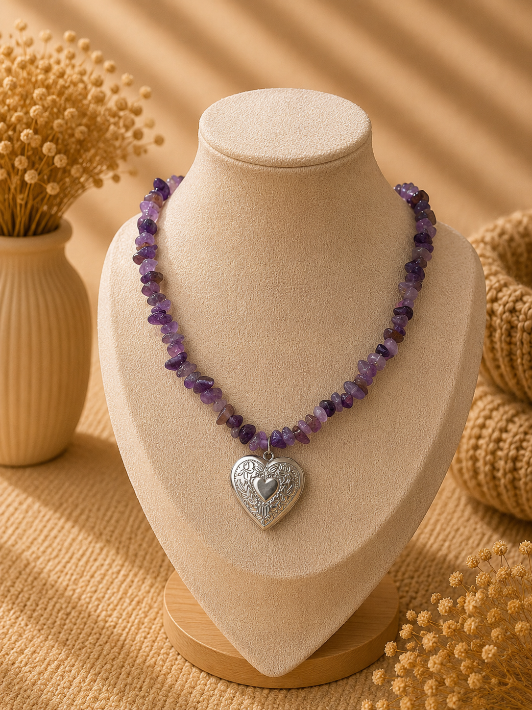 AURALINE Kette- „Lavender Love 💜💗🌿“