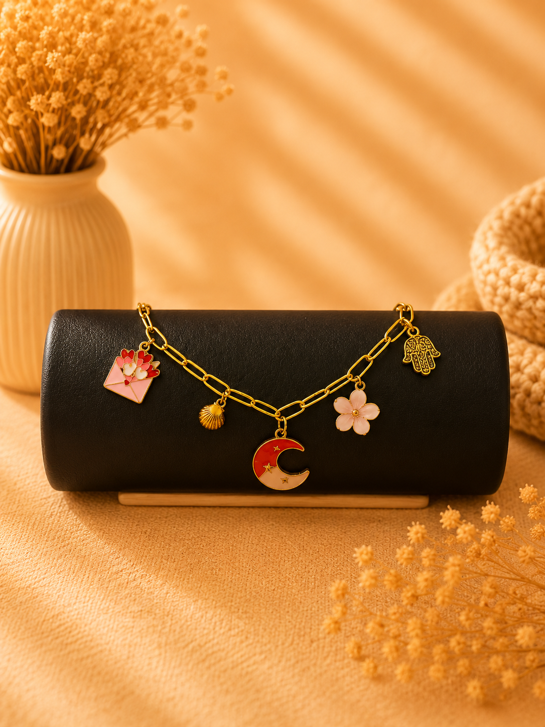 Charm- Armband „Moonlit Blossom“ Gold