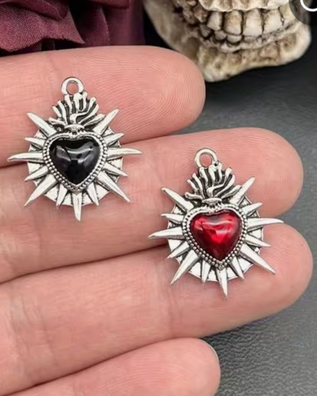 Flammenherz- Charm Silber