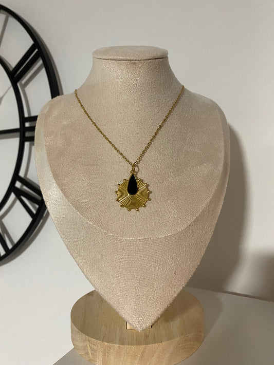 EDELSTAHL- Kette „Midnight Sun“ Silber + Gold