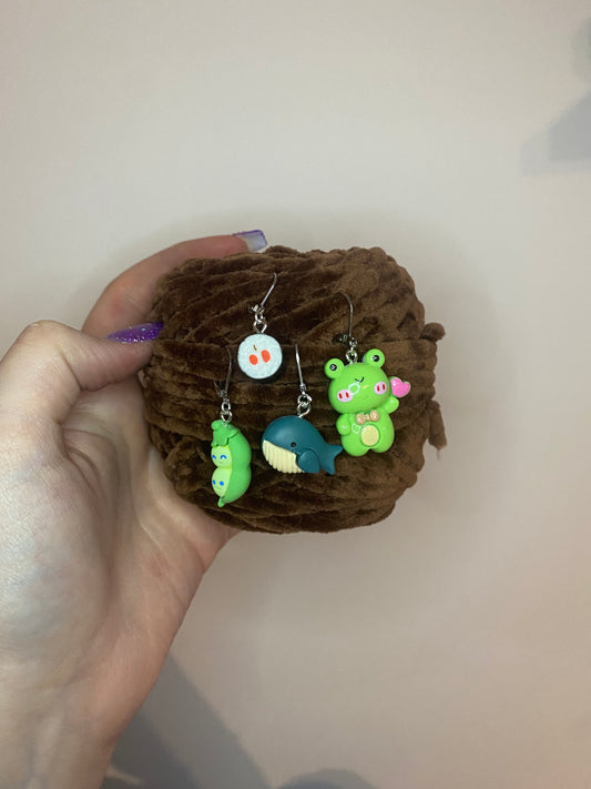 Wal, Erbsen, Sushi und Frosch- Maschenmarkierer einzeln