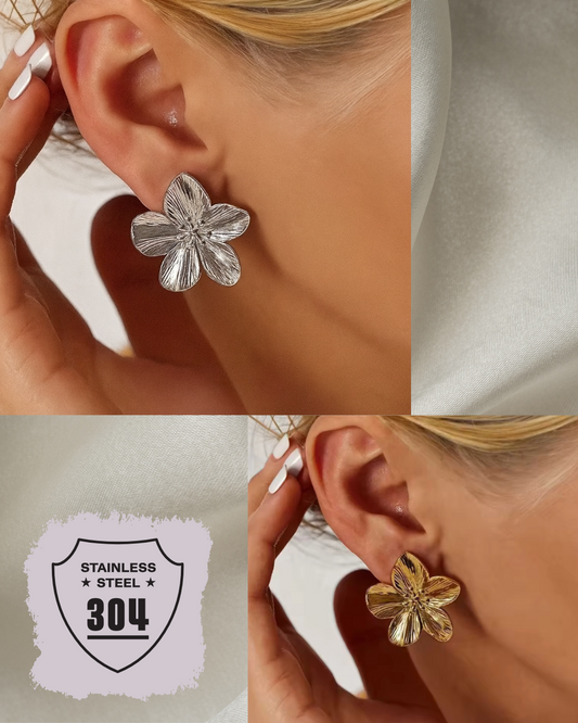 EDELSTAHL- Ohrstecker „Eternal Bloom“ Silber + Gold