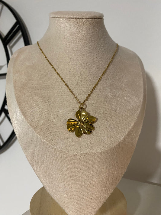 EDELSTAHL- Kette „Blossom Grace“ Silber + Gold