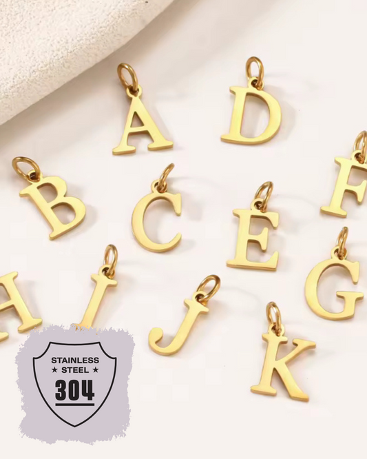 EDELSTAHL- Buchstaben - Charm Gold