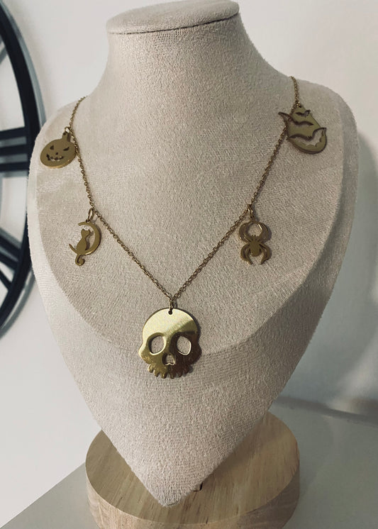 EDELSTAHL- Kette „Nachtschatten Charme“ Silber + Gold