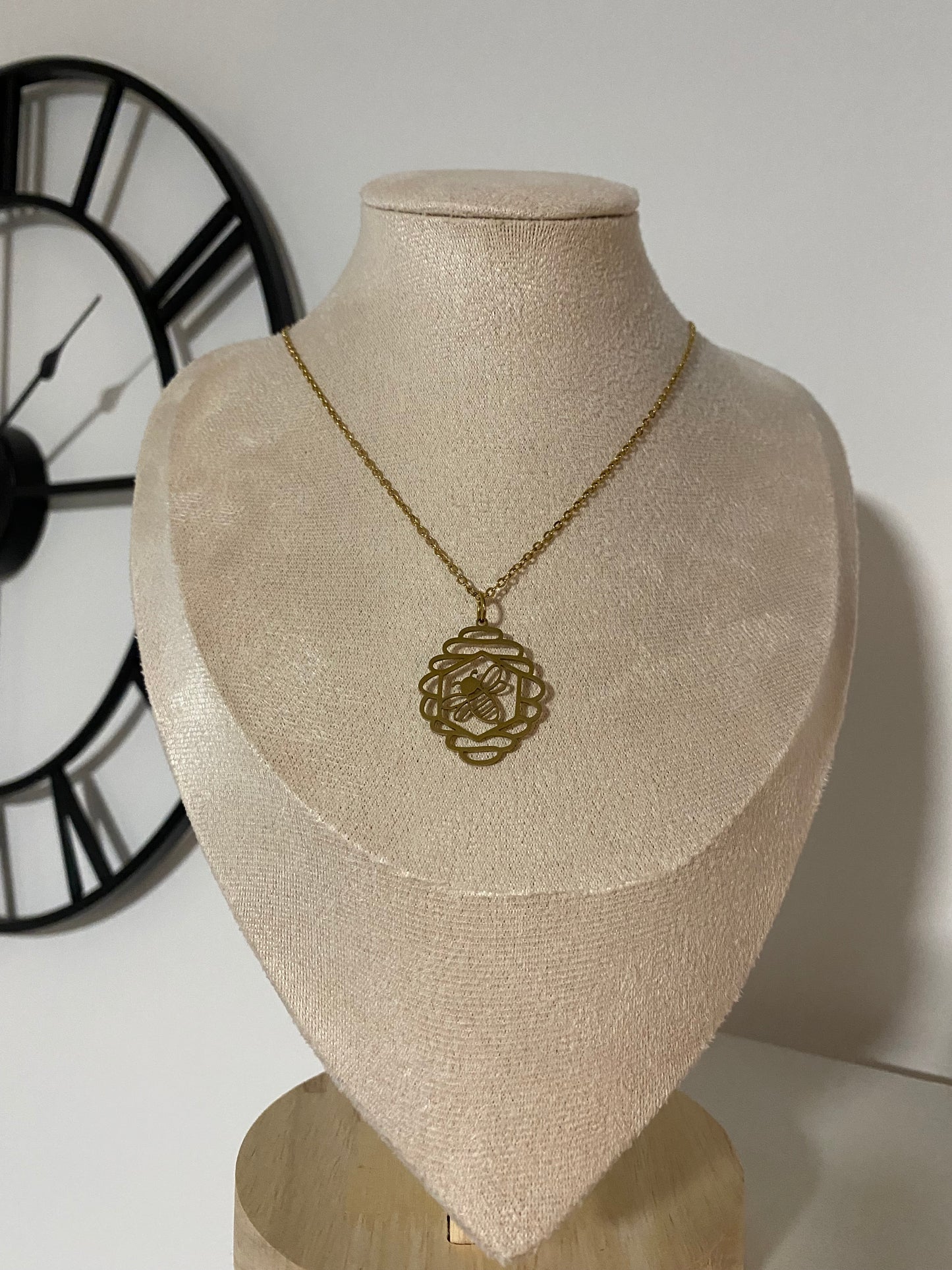 EDELSTAHL- Kette „Queen B“ Silber + Gold