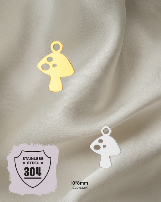 EDELSTAHL- Pilz 1 - Charm Silber + Gold