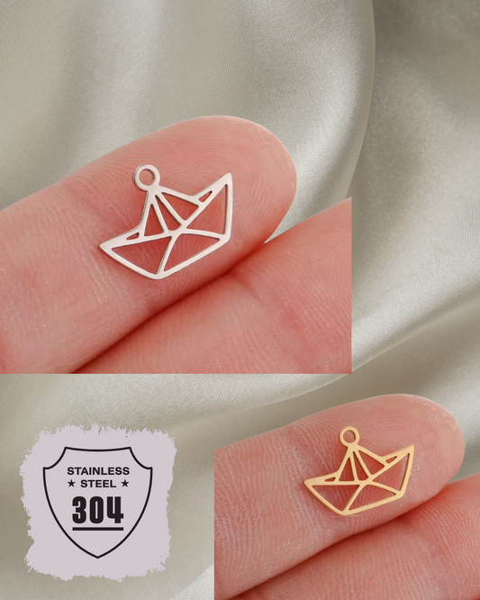 EDELSTAHL- Boot- Charm Silber + Gold