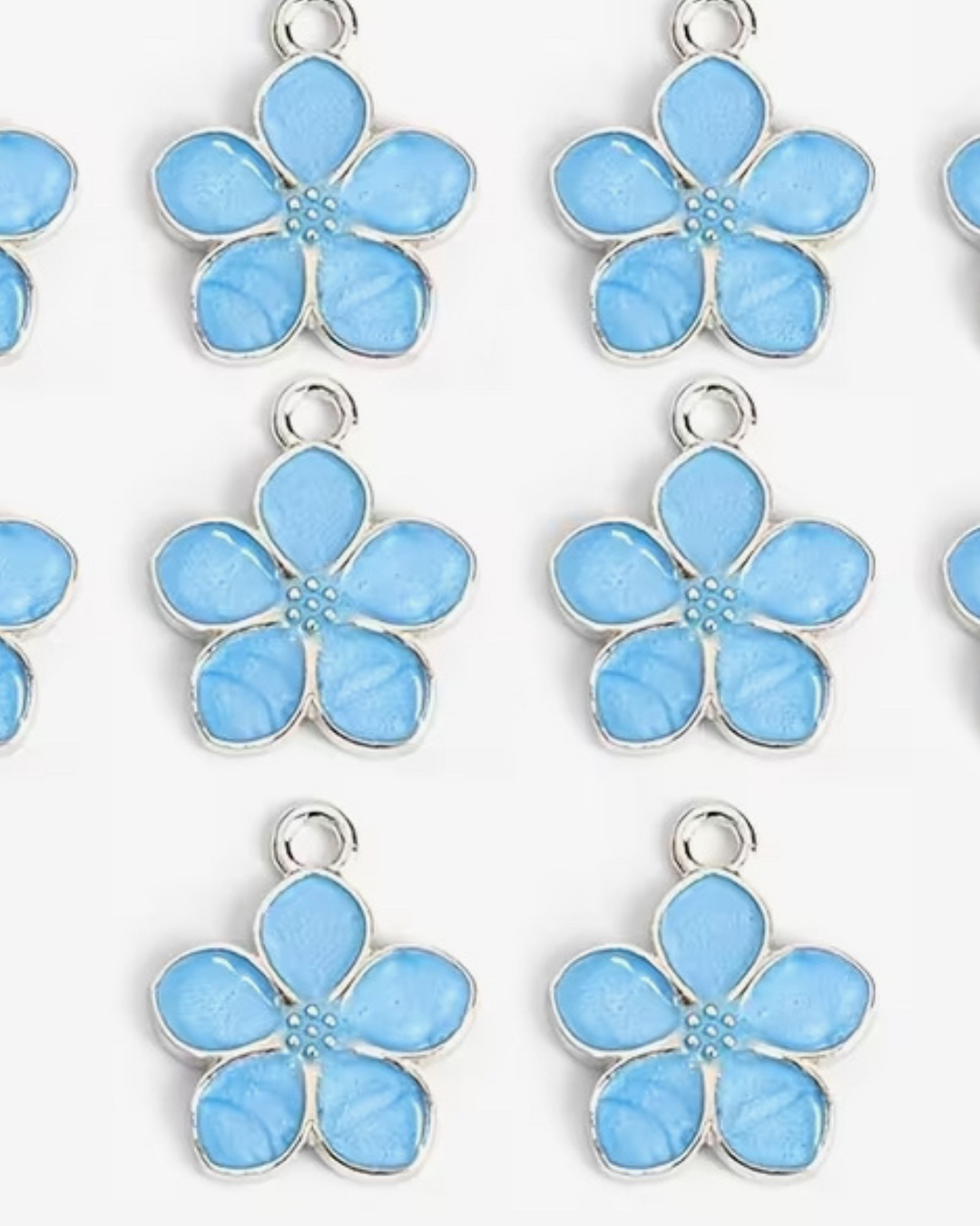 Kirschblüte blau- Charm Silber