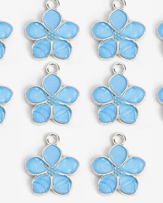 Kirschblüte blau- Charm Silber