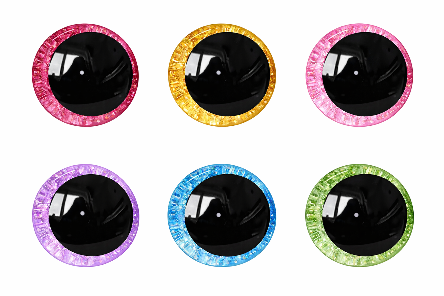 Schielende Glitzer-Sicherheitsaugen 30mm