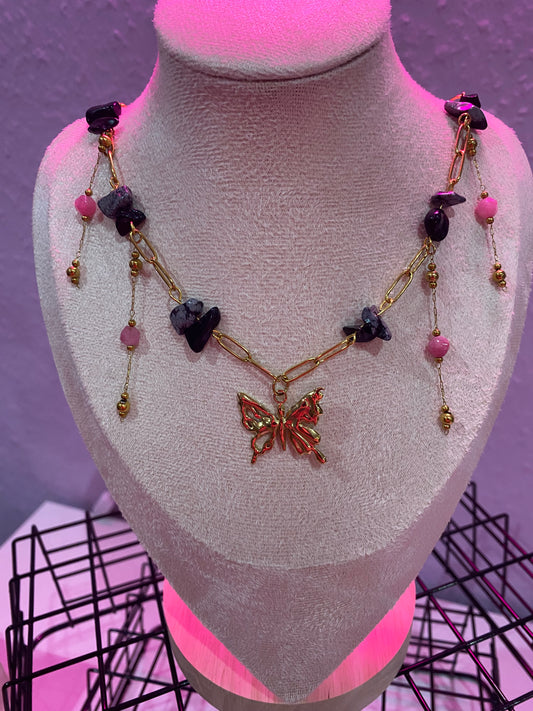 UNIKATKETTE- „Velvet Monarch Eclipse 🦋🌘🖤“