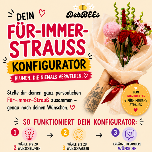 💐 Dein Für-immer-Strauß- Konfigurator| Handgemachte Blumen, die niemals verwelken