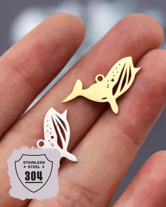 EDELSTAHL- Wal- Charm Silber + Gold