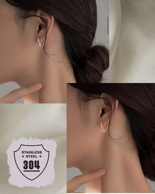 EDELSTAHL- Ohrringe „Pure Affection“ Silber + Gold