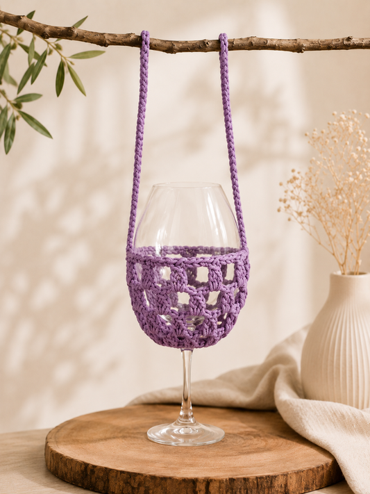 🍷 Gehäkelter Weinglashalter inkl. Weinglas