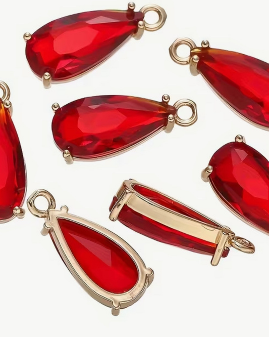Tropfen rot - Charm Gold