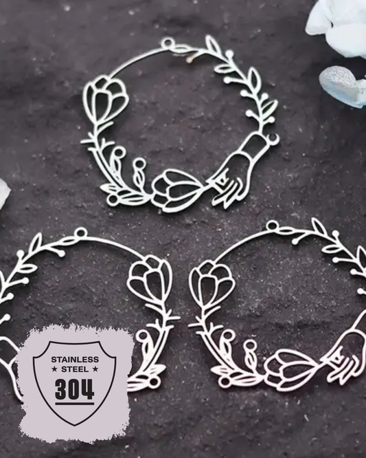 EDELSTAHL- Blumenkreis Charm silber