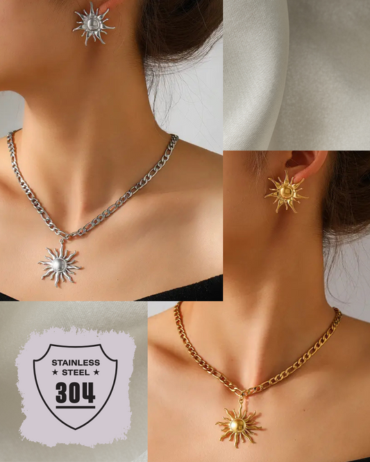 EDELSTAHL- SET „Sun Radiance“ Silber + Gold