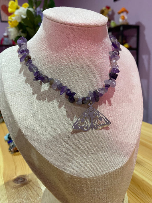 AURALINE Kette- „Amethyst Moth 💜🦋🌙“