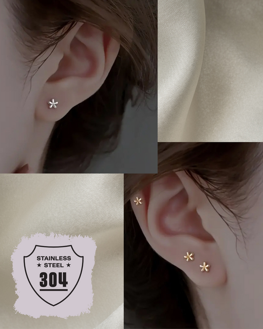 EDELSTAHL- Ohrringe „Starlight Petals“ Silber + Gold