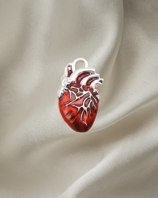 Anatomisches Herz- Charm Silber