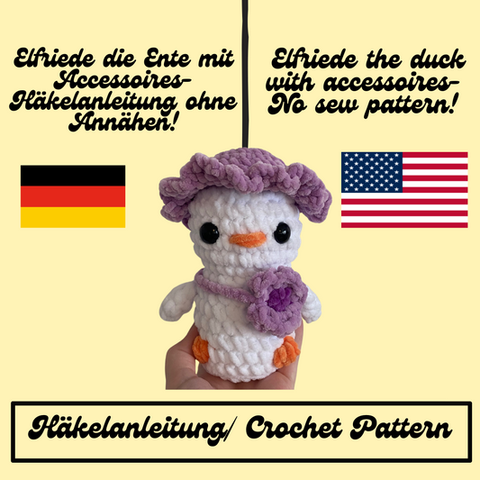 Häkelanleitung-Elfriede die Ente