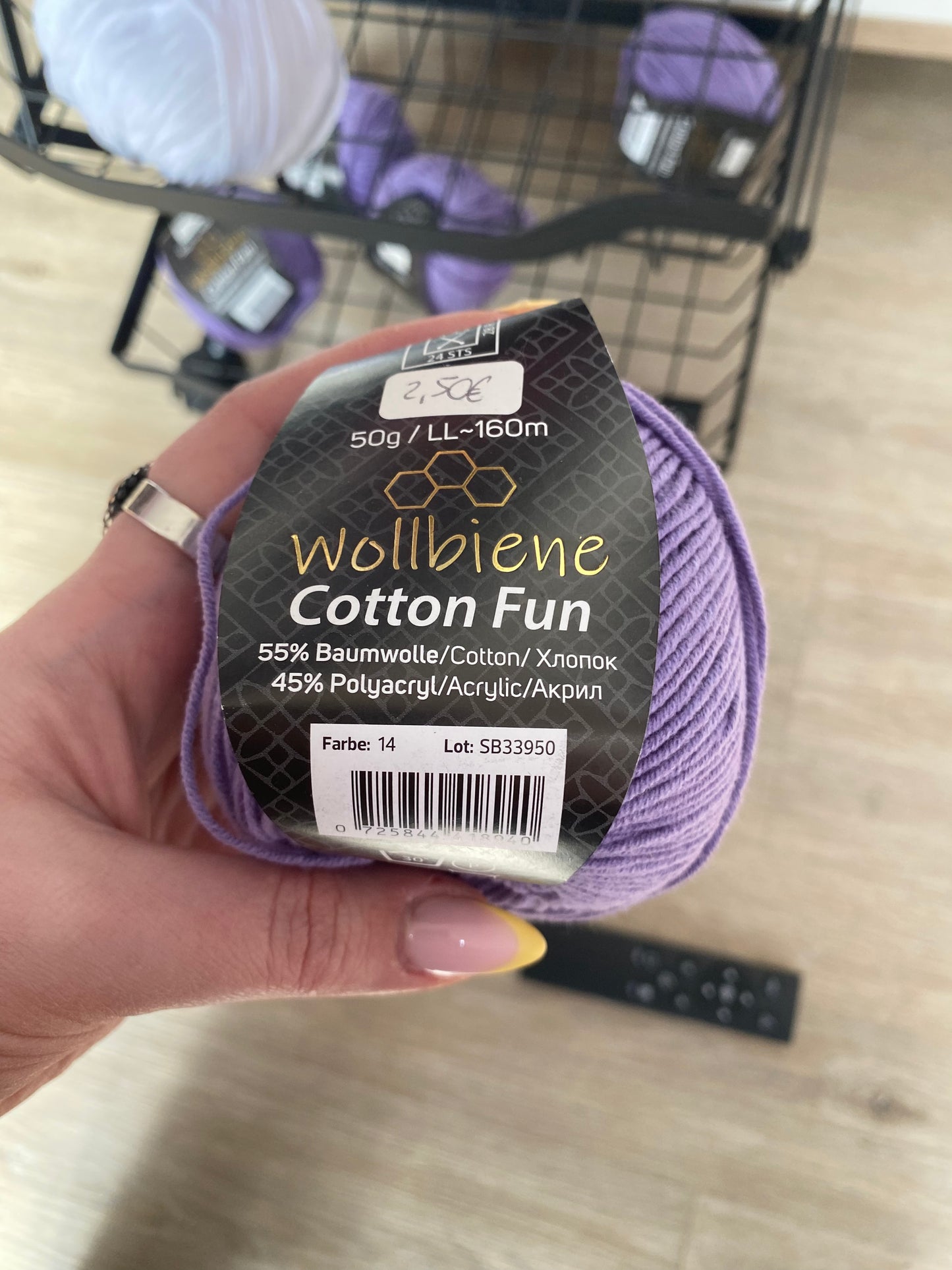 Wollbiene Cotton Fun Strickwolle 50g mit 55% Baumwolle