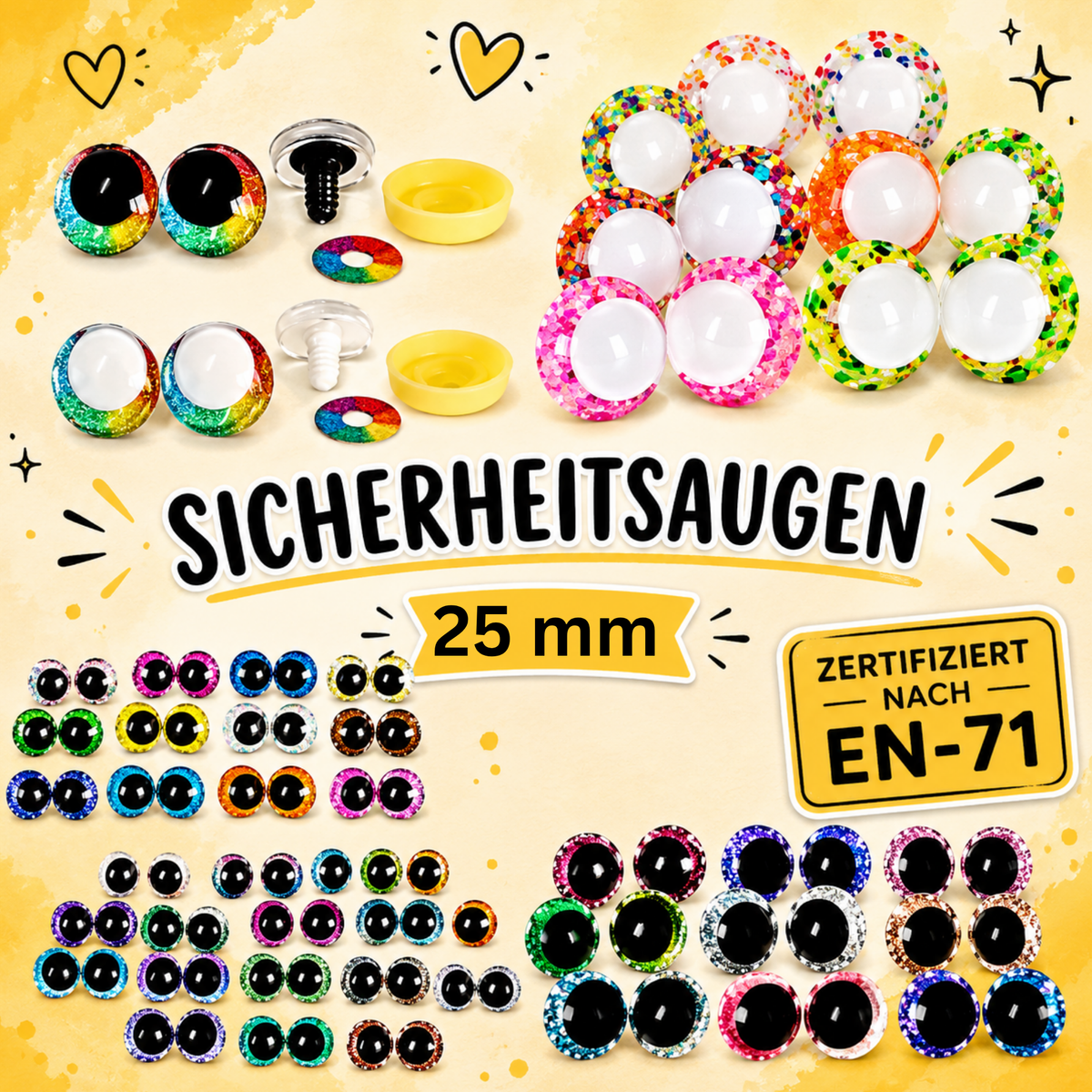 Verschiedene Sicherheitsaugen - 25mm