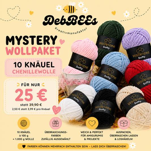 🧶Mystery-Wollpaket (Chenille)| 10 Knäuel Wollbiene