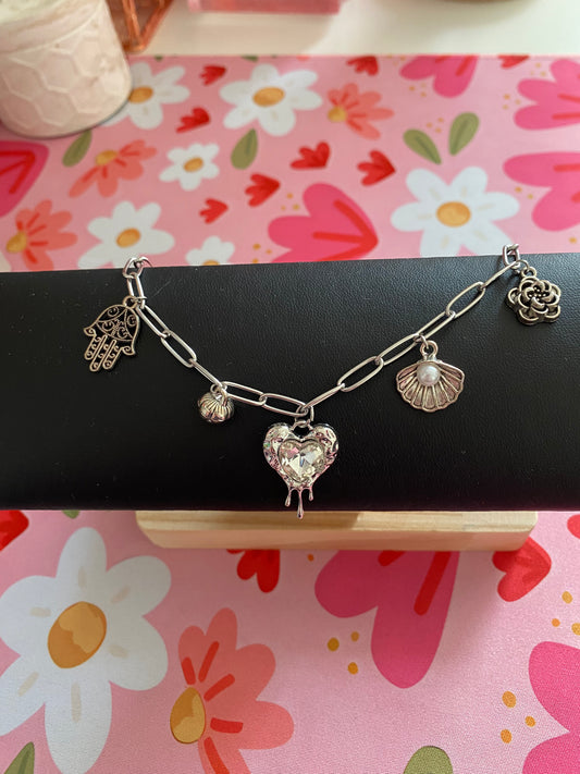 Charm- Armband „Crystal Tide“ Silber