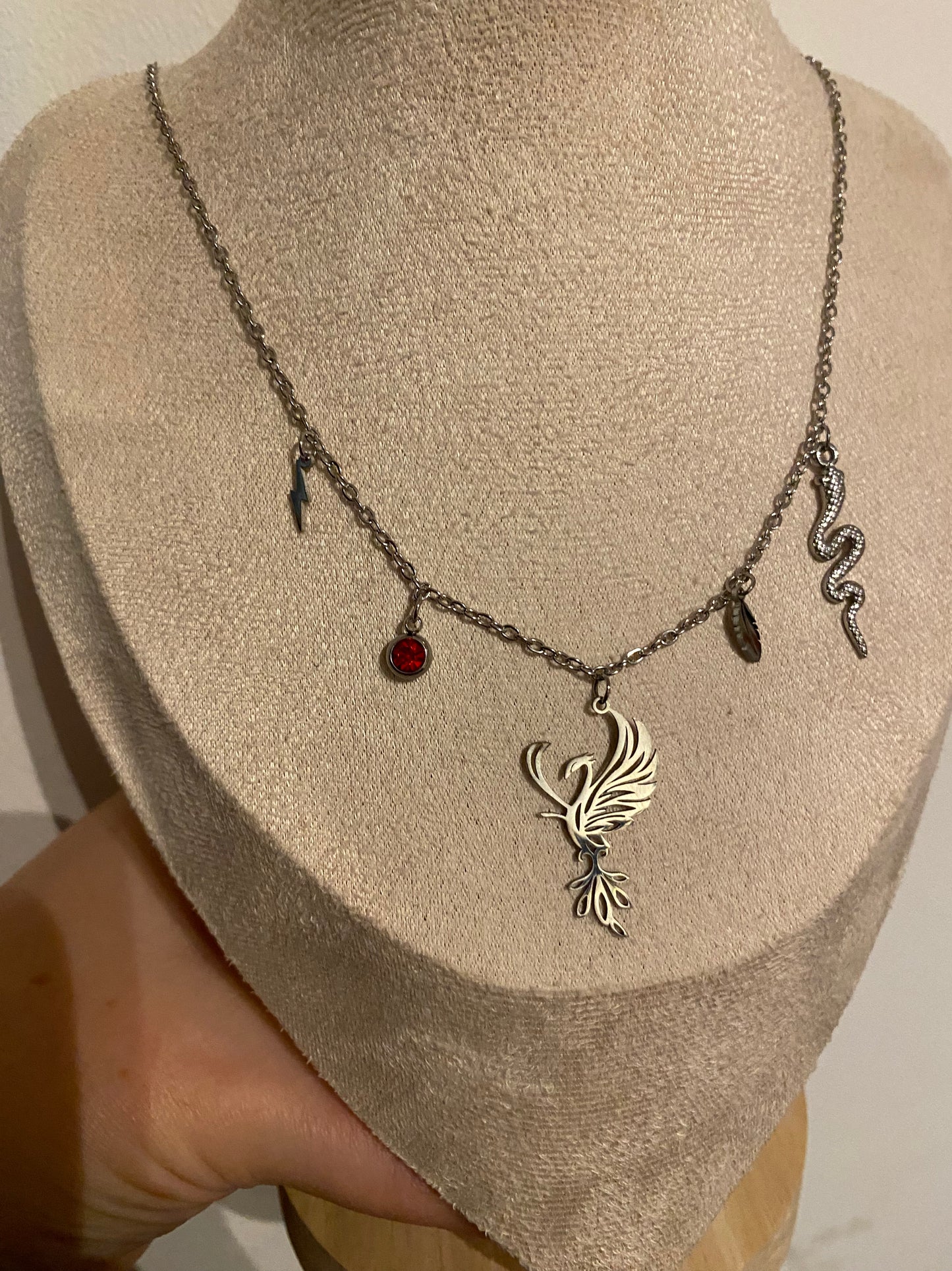 EDELSTAHL- Kette „Ashes of the Flamebird 🪶✨🔥“ Silber + Gold